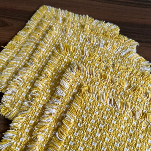 Set Of 6 Vintage Weavers Homespun 8-1/2 x 7 "  Coaster Petite Napkin - Picture 1 of 8